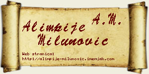 Alimpije Milunović vizit kartica